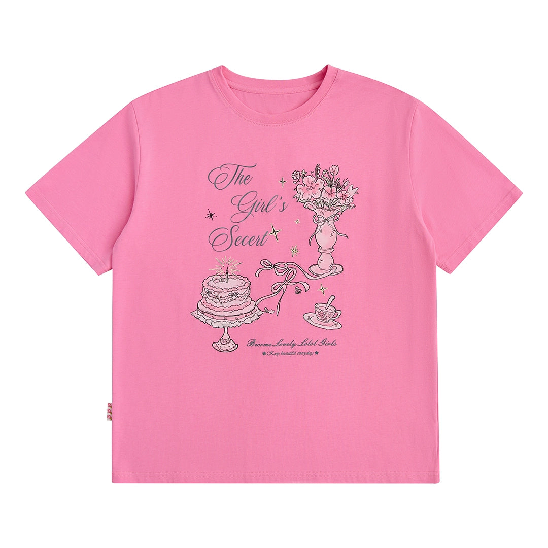 French White Monogram Print T-Shirt