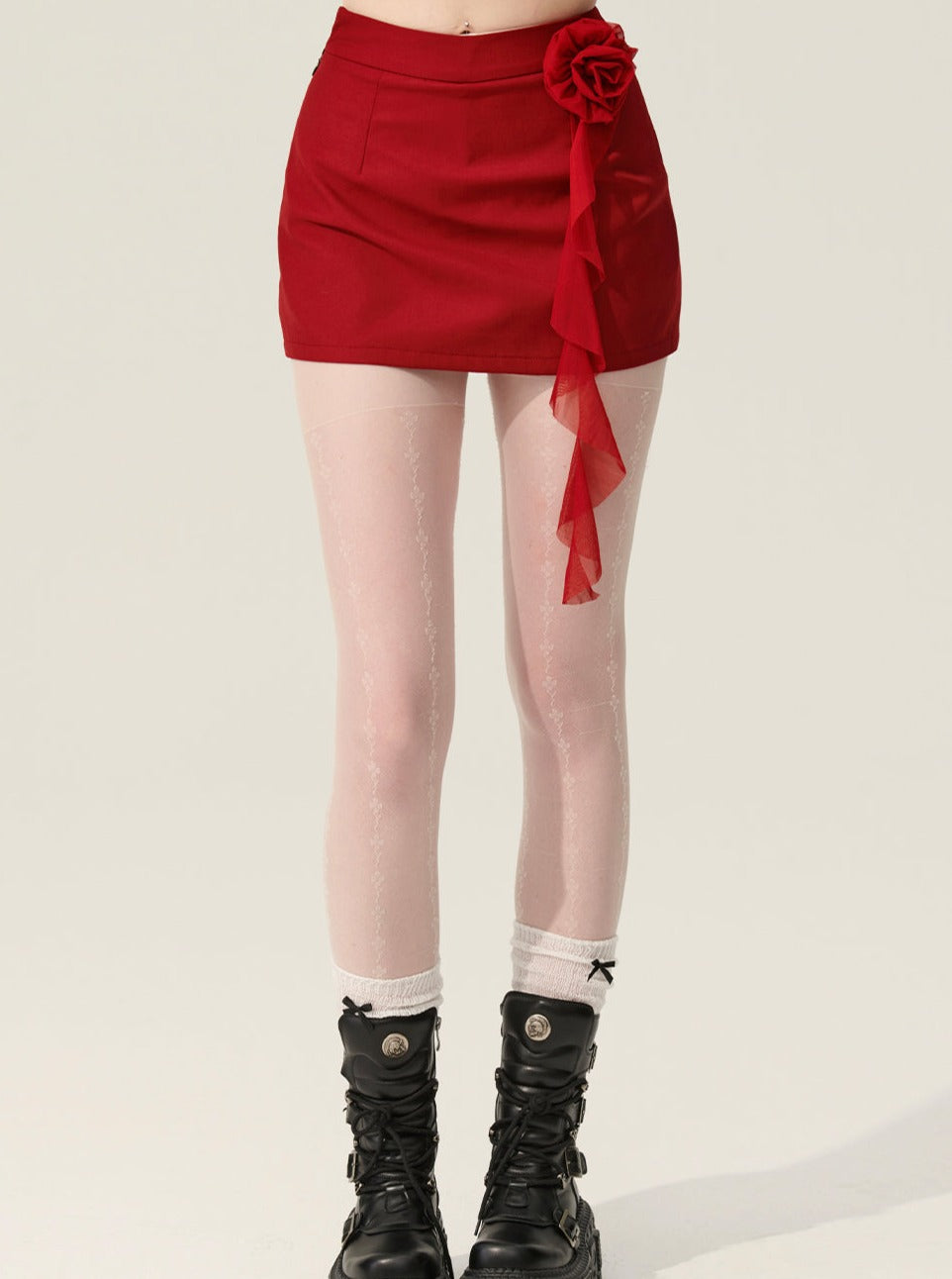 Red Short Hip Skirt