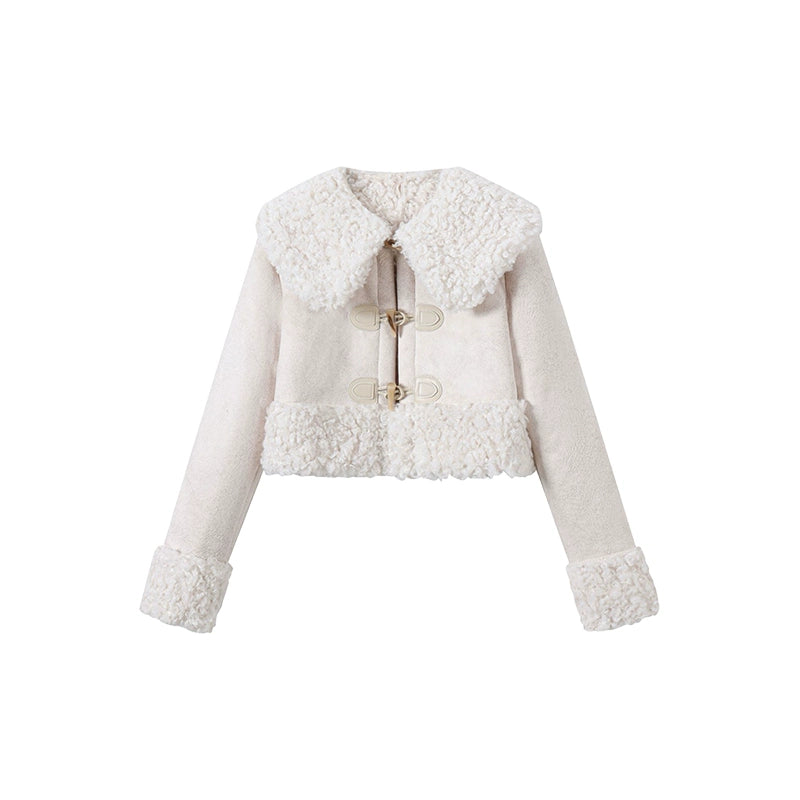 화이트 디어 트레이스 램 울 코트