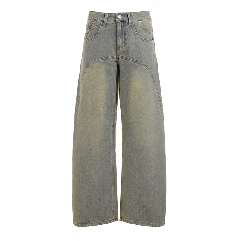 Retro Distressed Scimitar Jeans