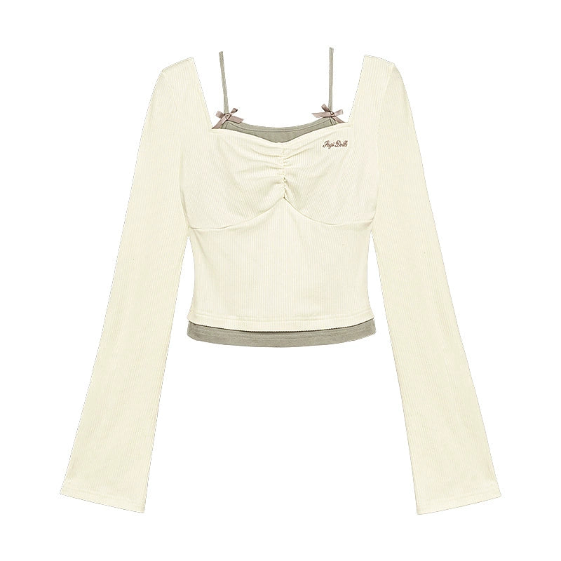 파이팅 스피리 가짜 긴 소매 탑