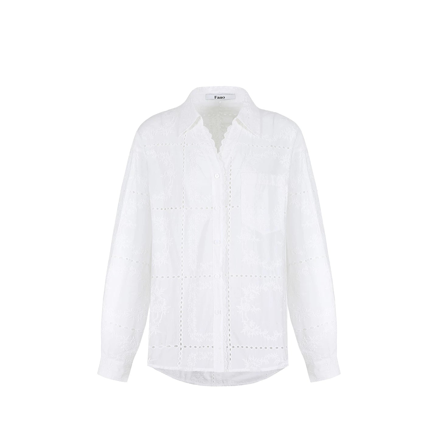 Hollow Embroidery Lace Shirt