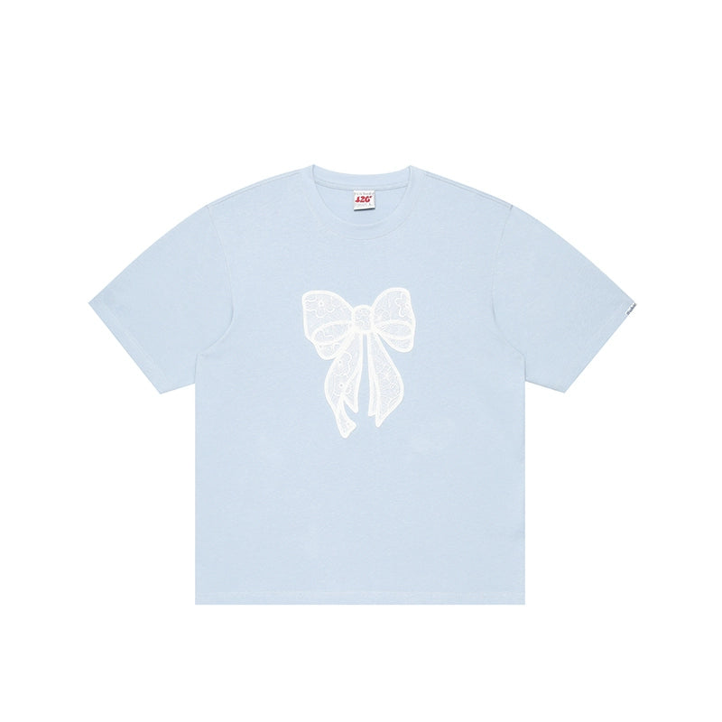Casual Fun Lace Bow Short Sleeve T-Shirt