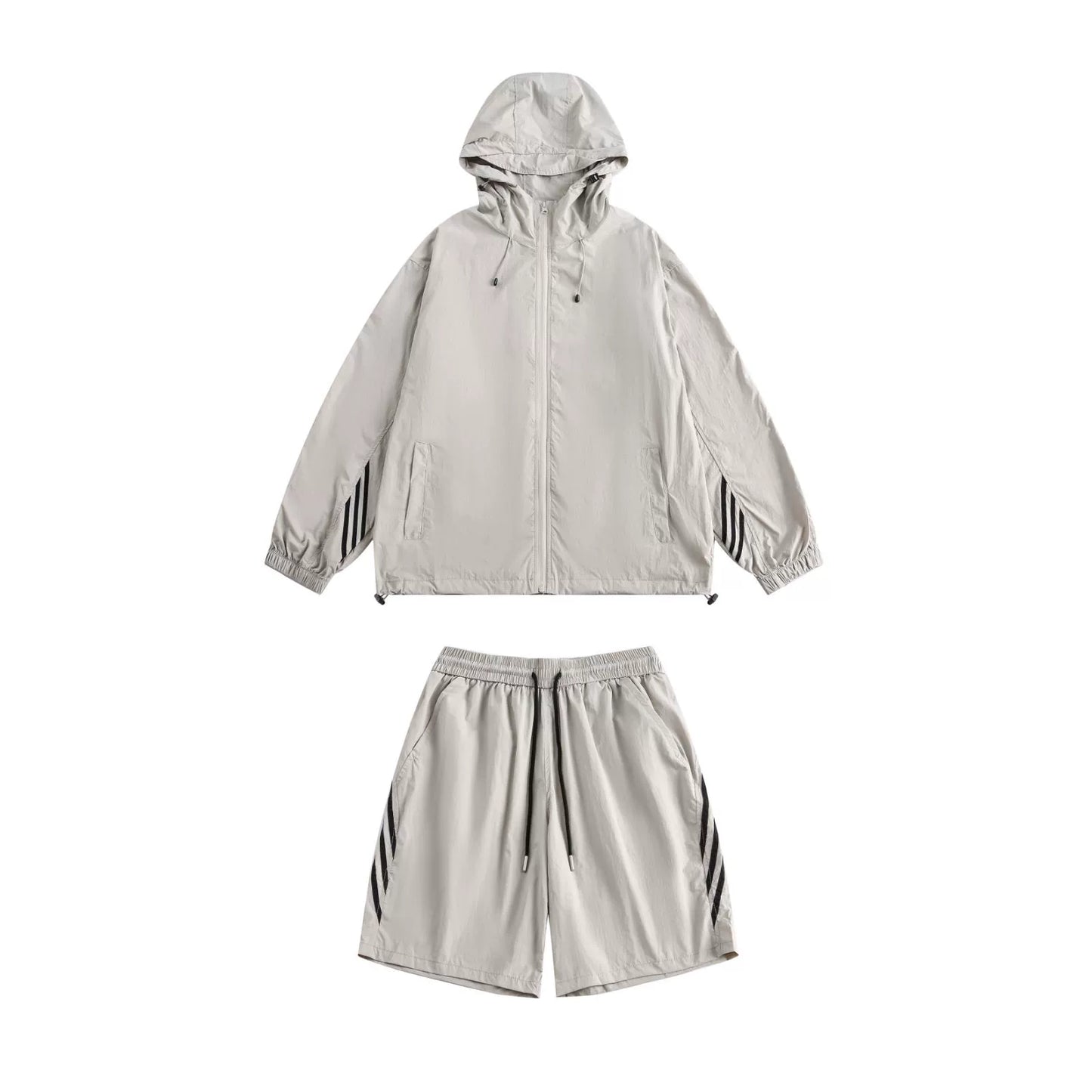 Ensemble de shorts et veste à rayures rétro