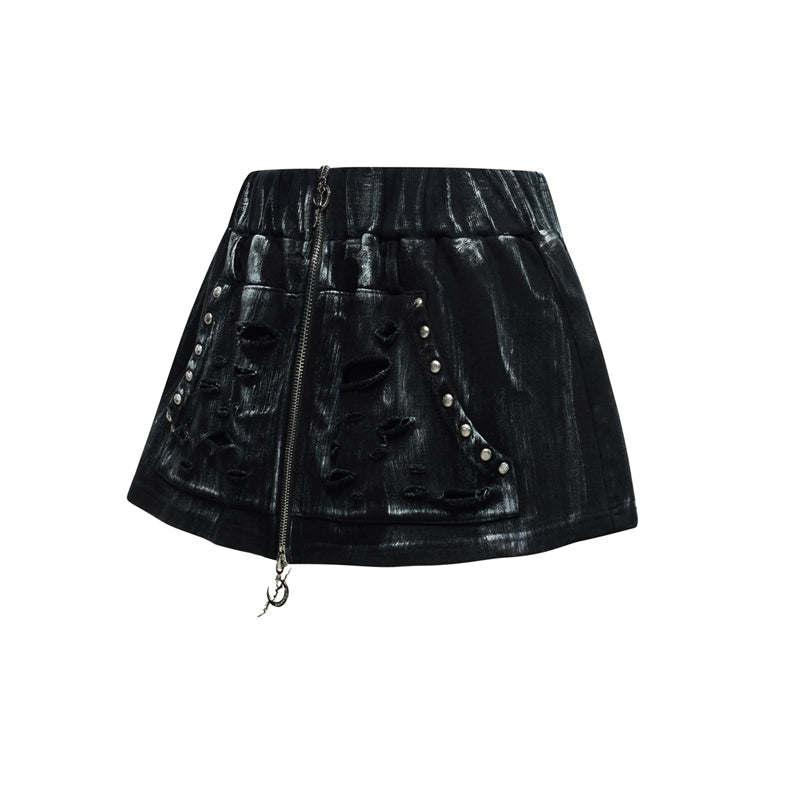 Hand Painted Punk Short Skirt