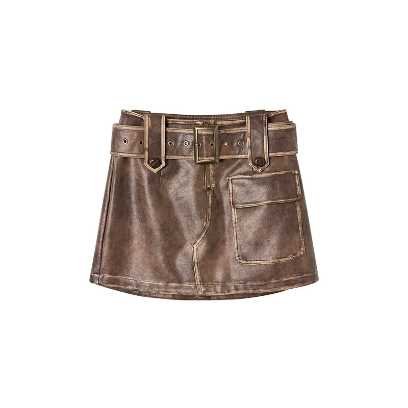 러프 레더 드레스 투피스 셋업