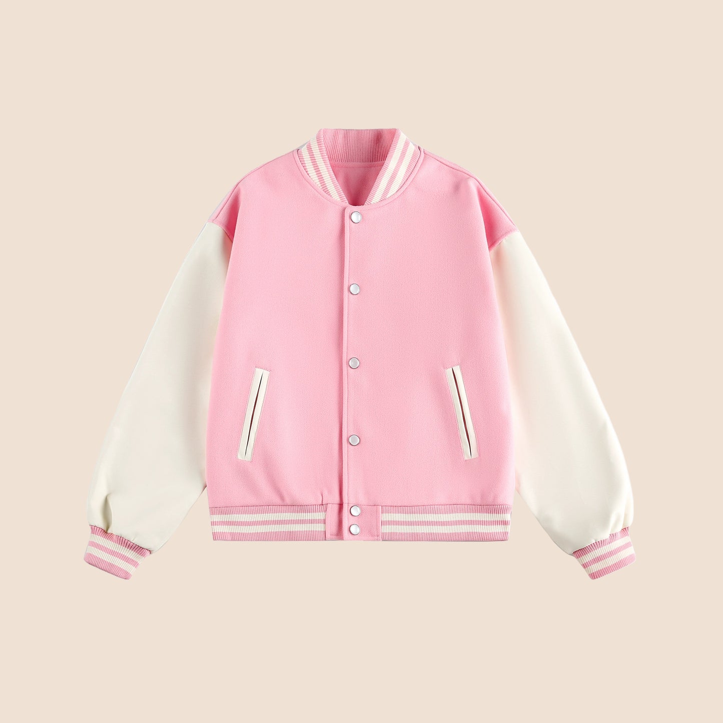 Patchwork Contrast Baseball Jersey Jacket