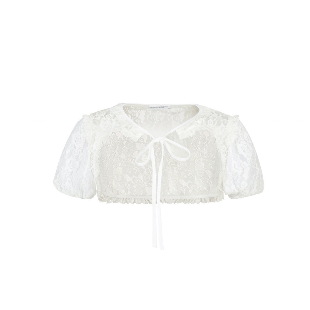 Lace Blouse French Retro Bud Sleeve Set