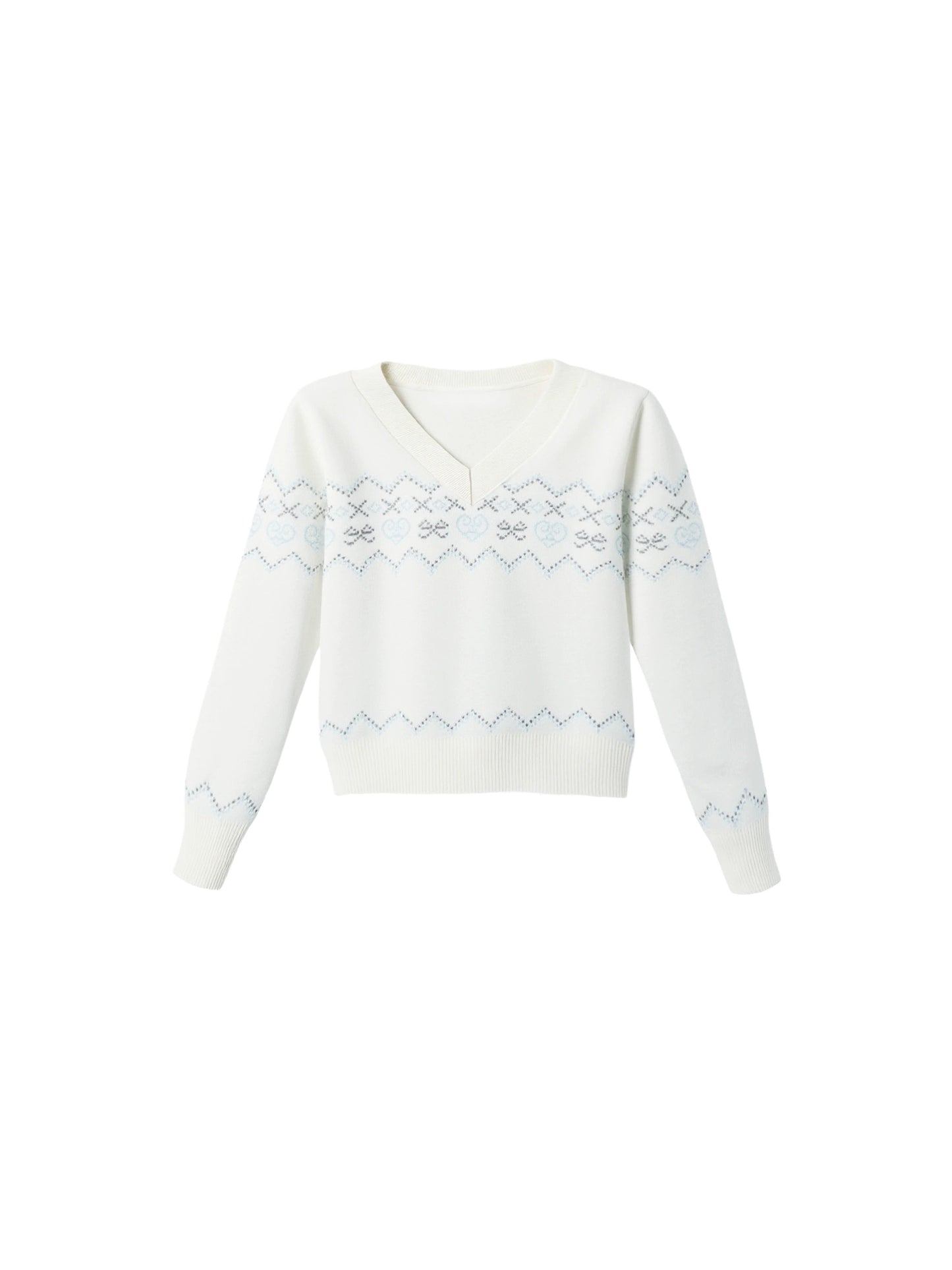 Fragile V-Neck Snow Top