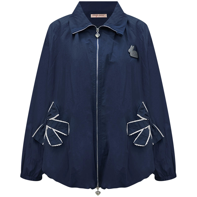 Autumn Winter Dark Blue Jacket