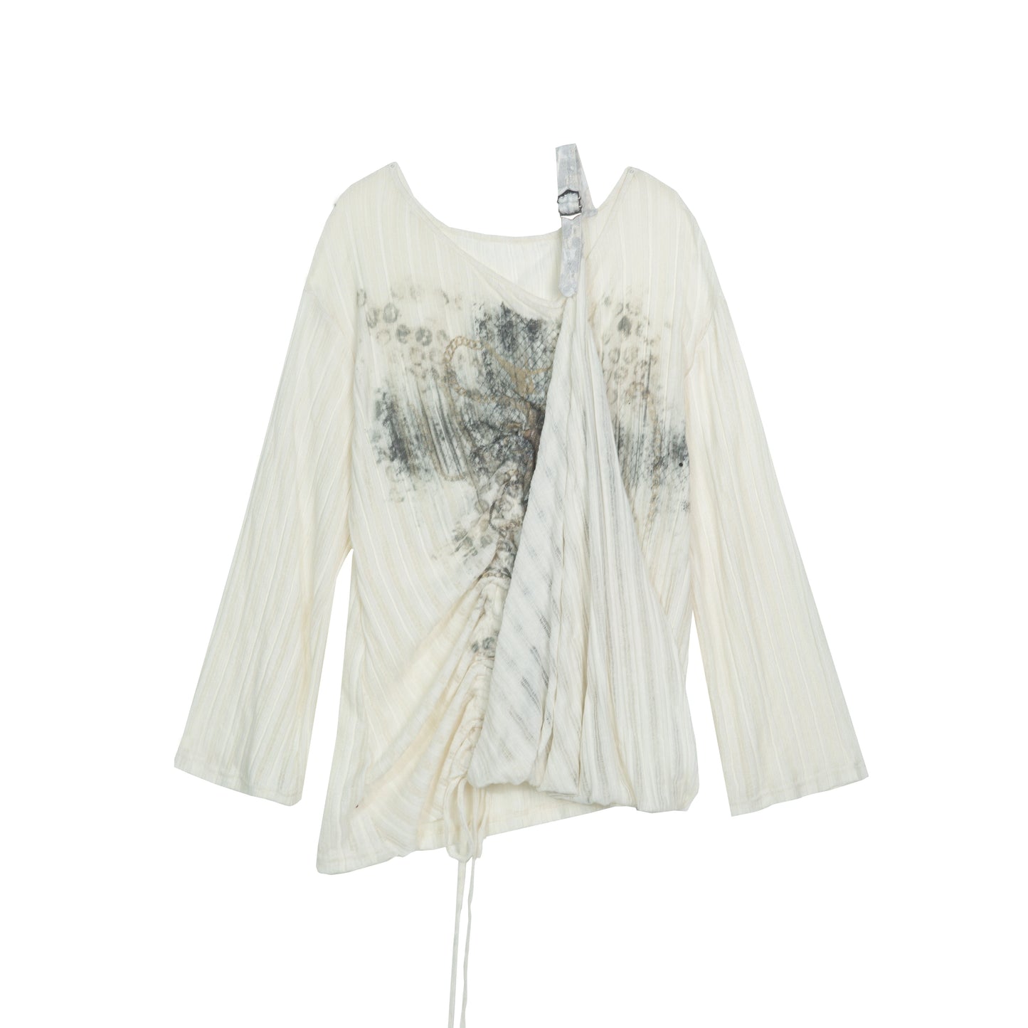 Vintage Lace-Up Knitted V-Neck T-Shirt