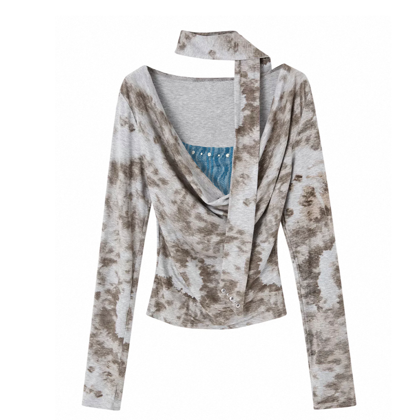 Retro Tie-Dye Lace Top