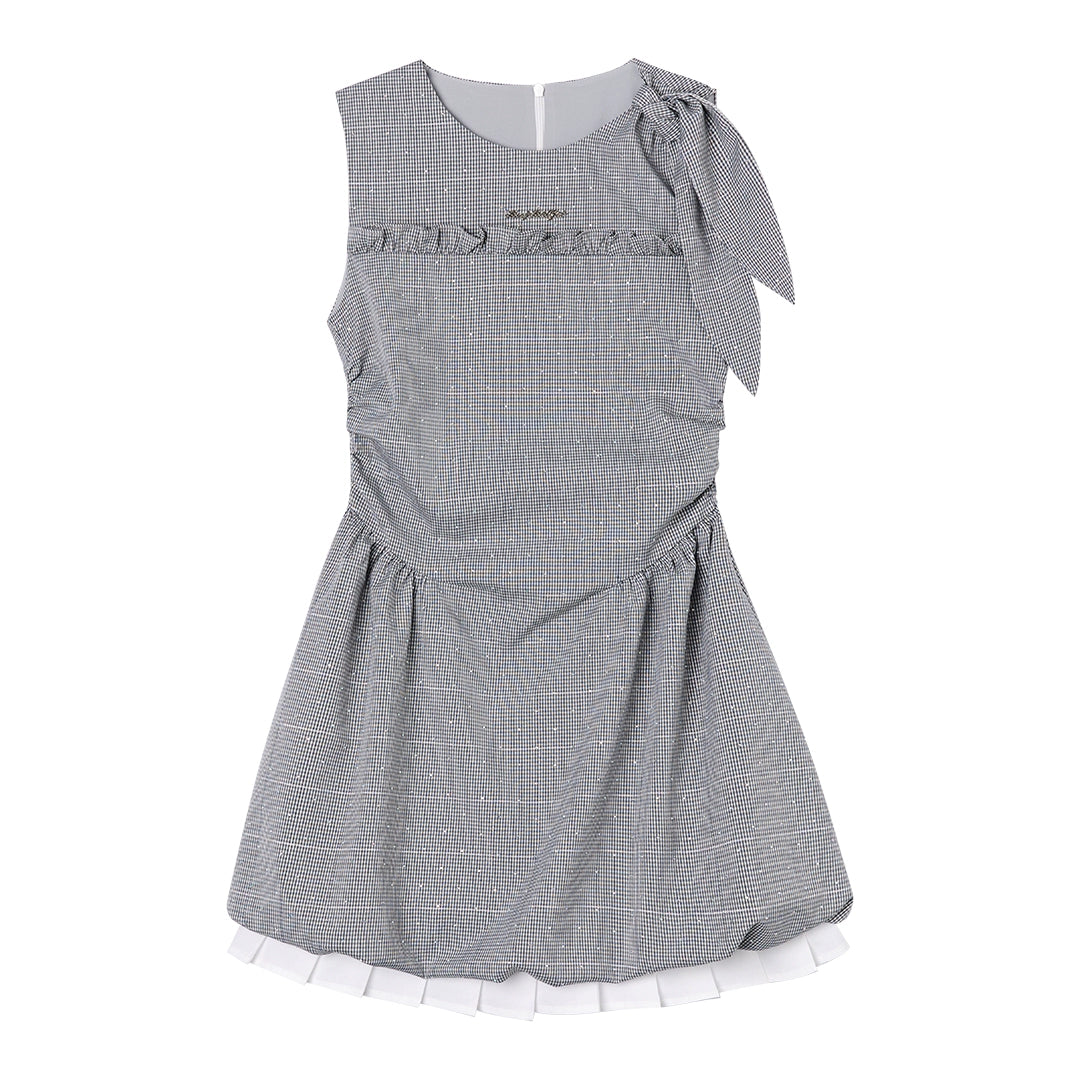 French Sleeveless Pleated Dress