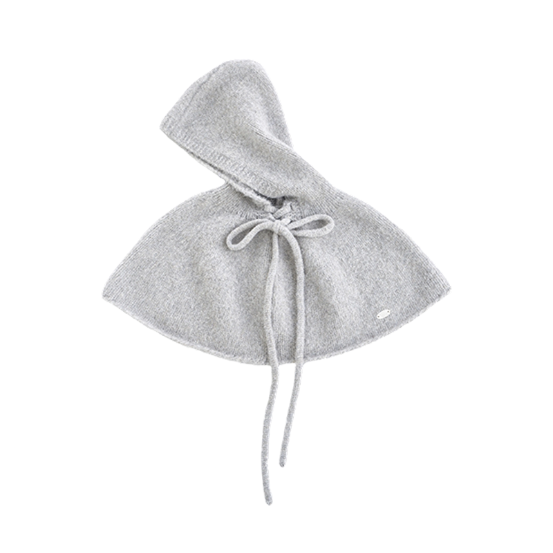 Pearl Gray Knit Cape Hat