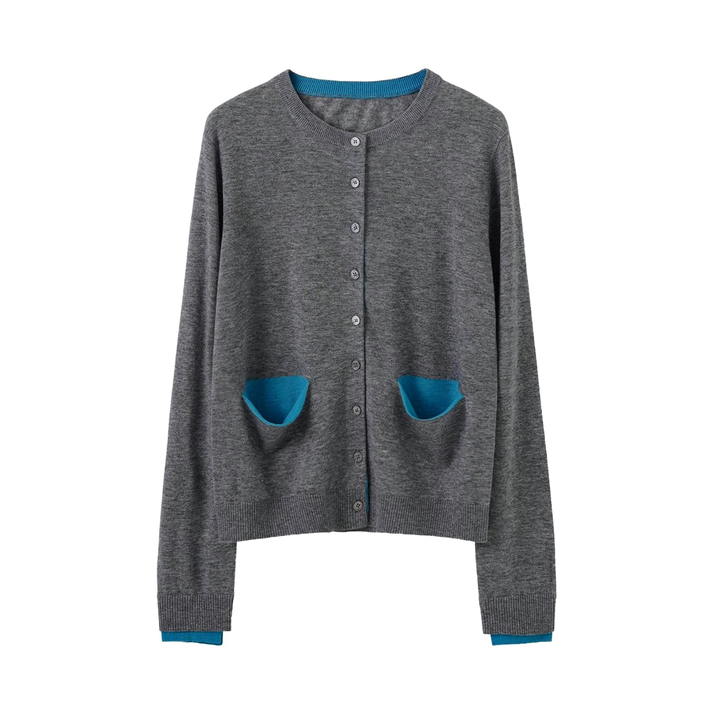 Color-Block Wool Cardigan