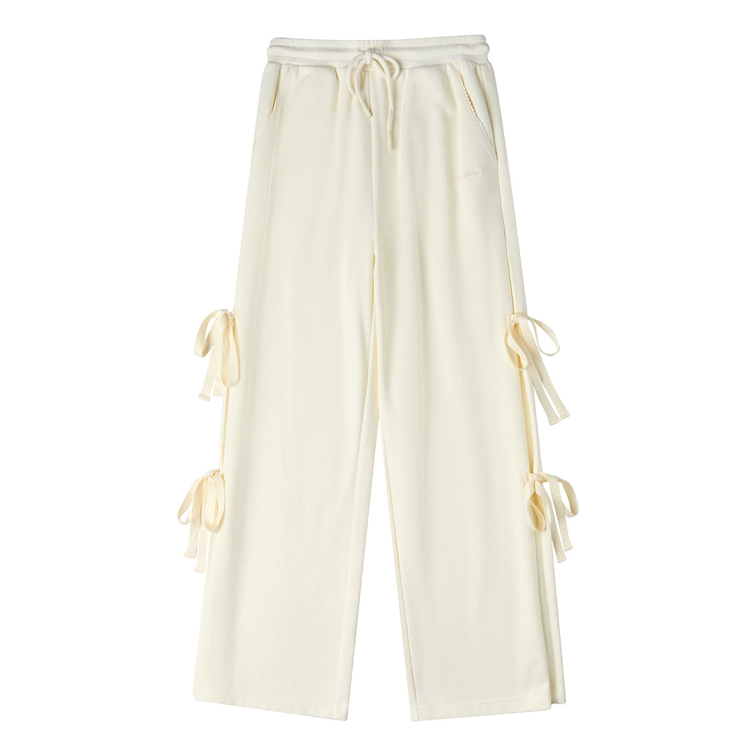 Wide Leg High Waist Grey Knit Pants