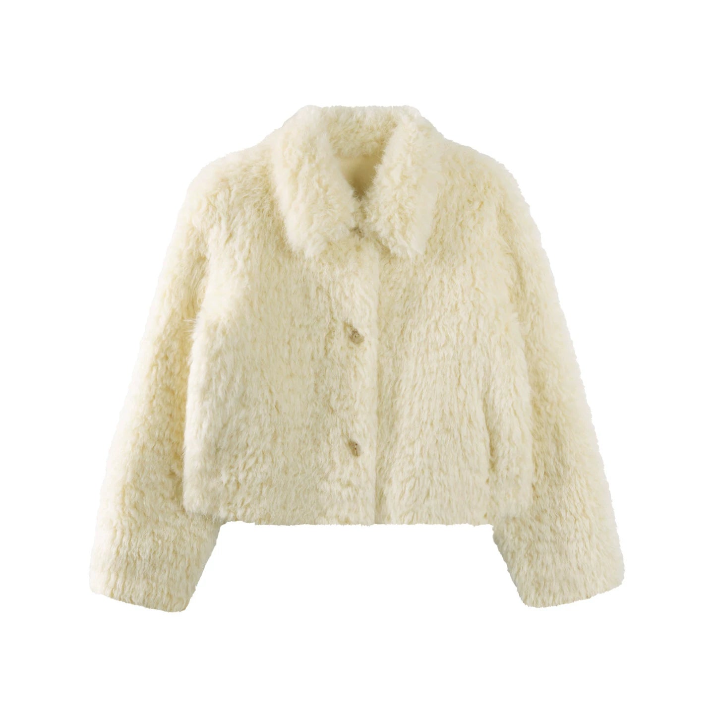 Faux Fur Turn-Down Collar Coat