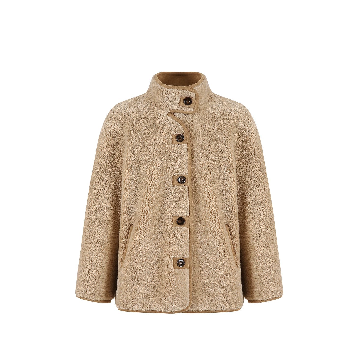 Retro Faux Fur Stand-Up Collar Coat