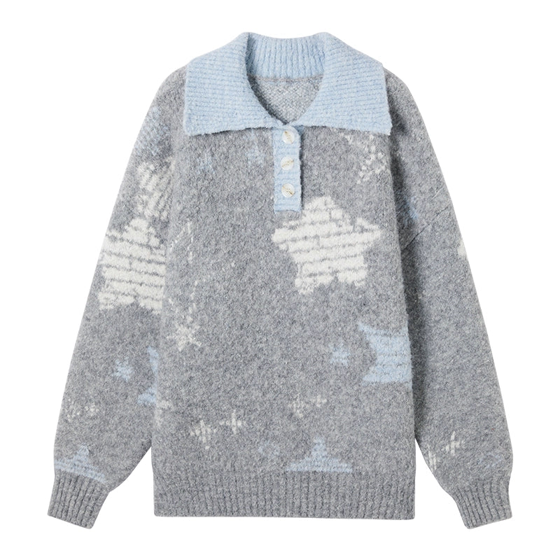 Color-Blocked Star Polo Top