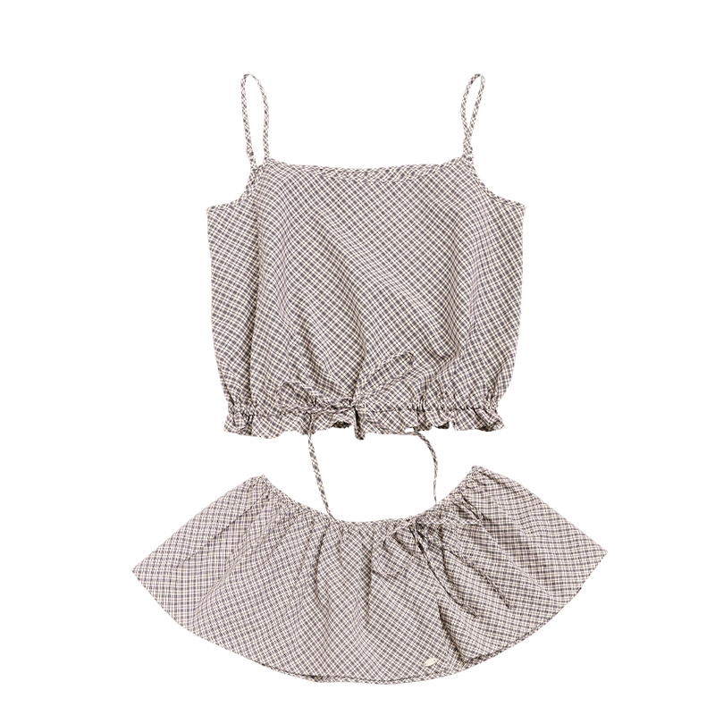 Vintage Cotton Bias-Cut Skirt Set