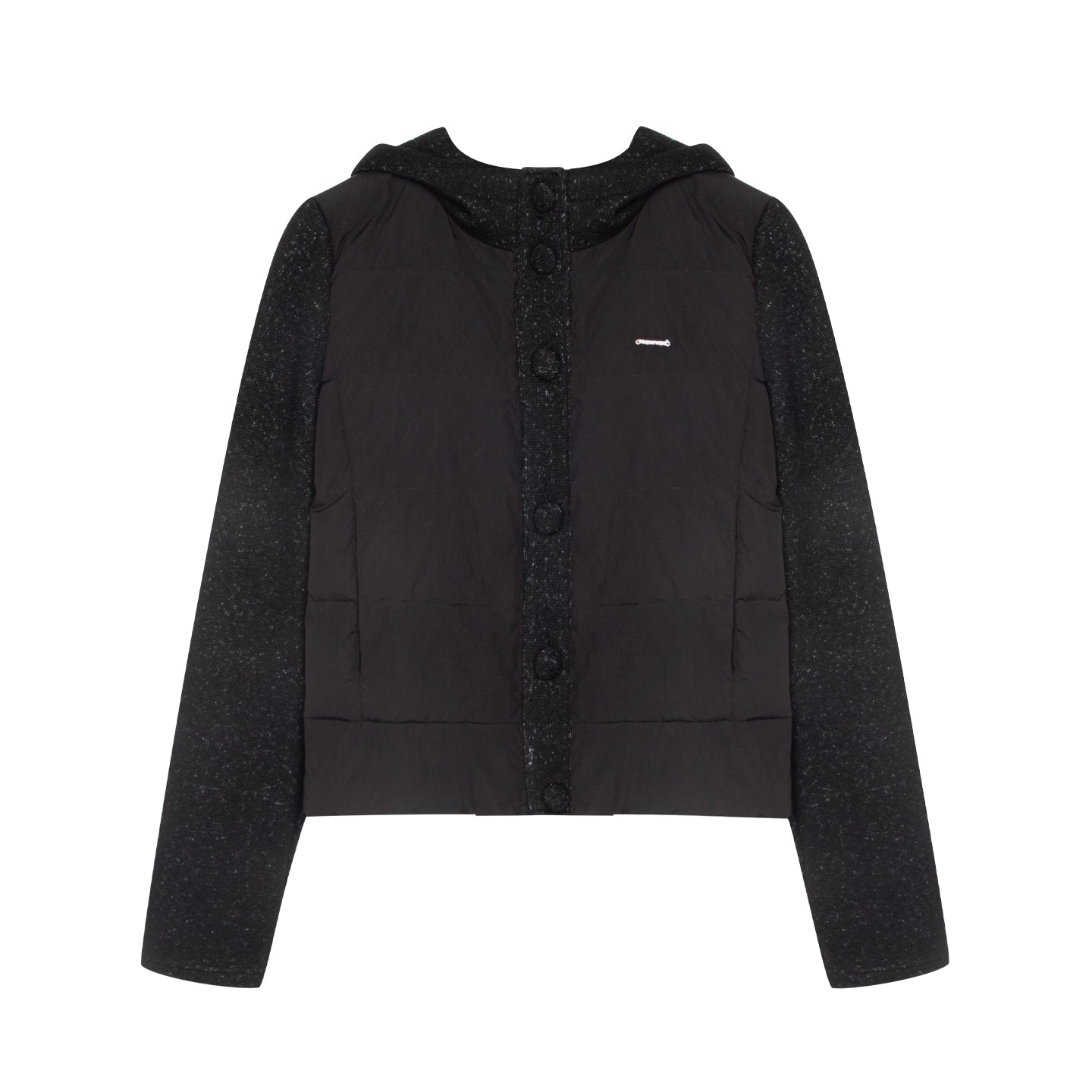 Patchwork Cropped Down Jacket