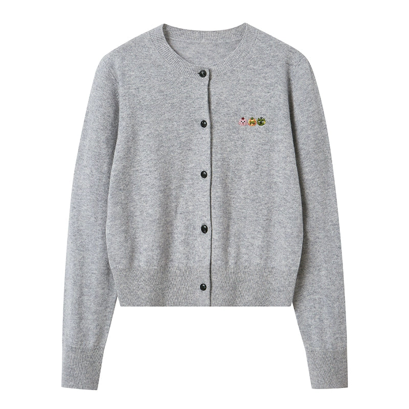 Embroidered Thin Knitted Cardigan