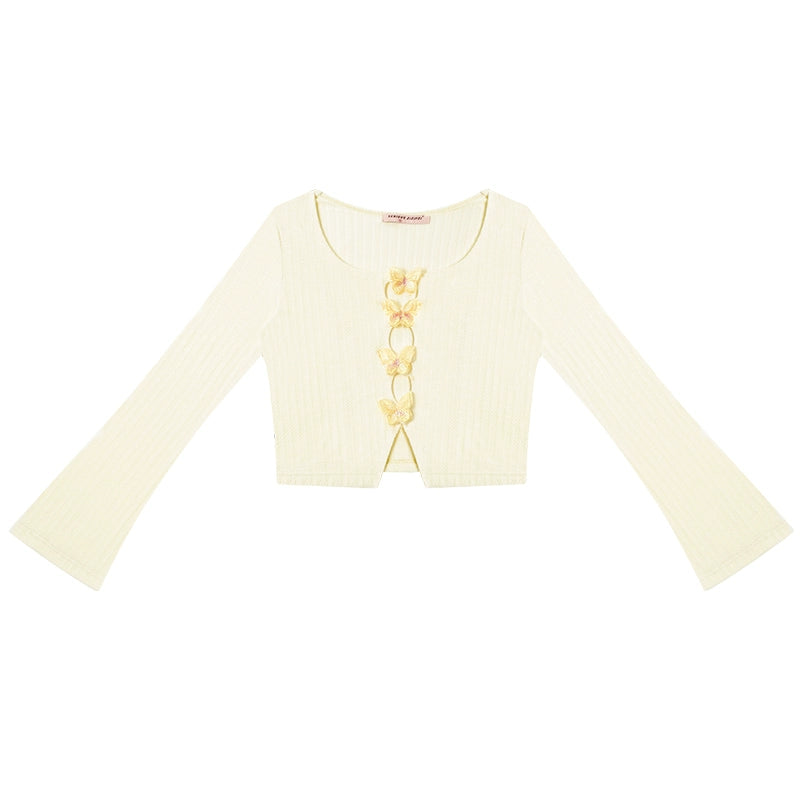 Retro Short Butterfly Cardigan Top