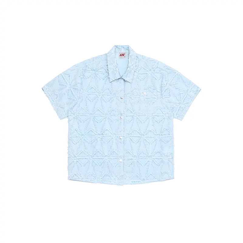 Metal Label Short-Sleeved Shirt