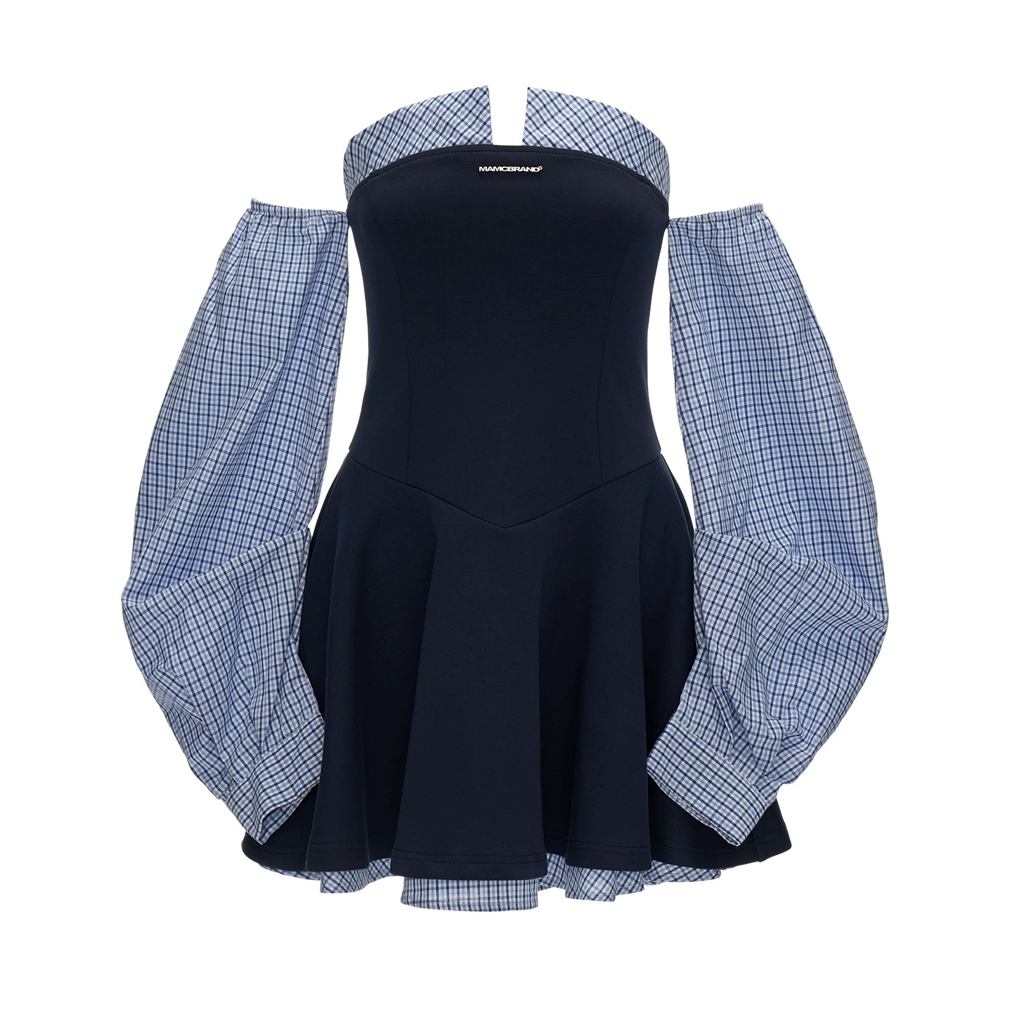 Plaid Lantern Sleeve Dress