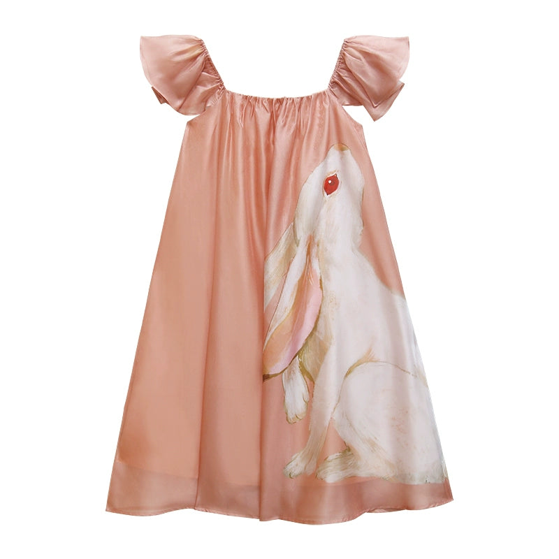 Vintage Rabbit Flying Sleeve Dress