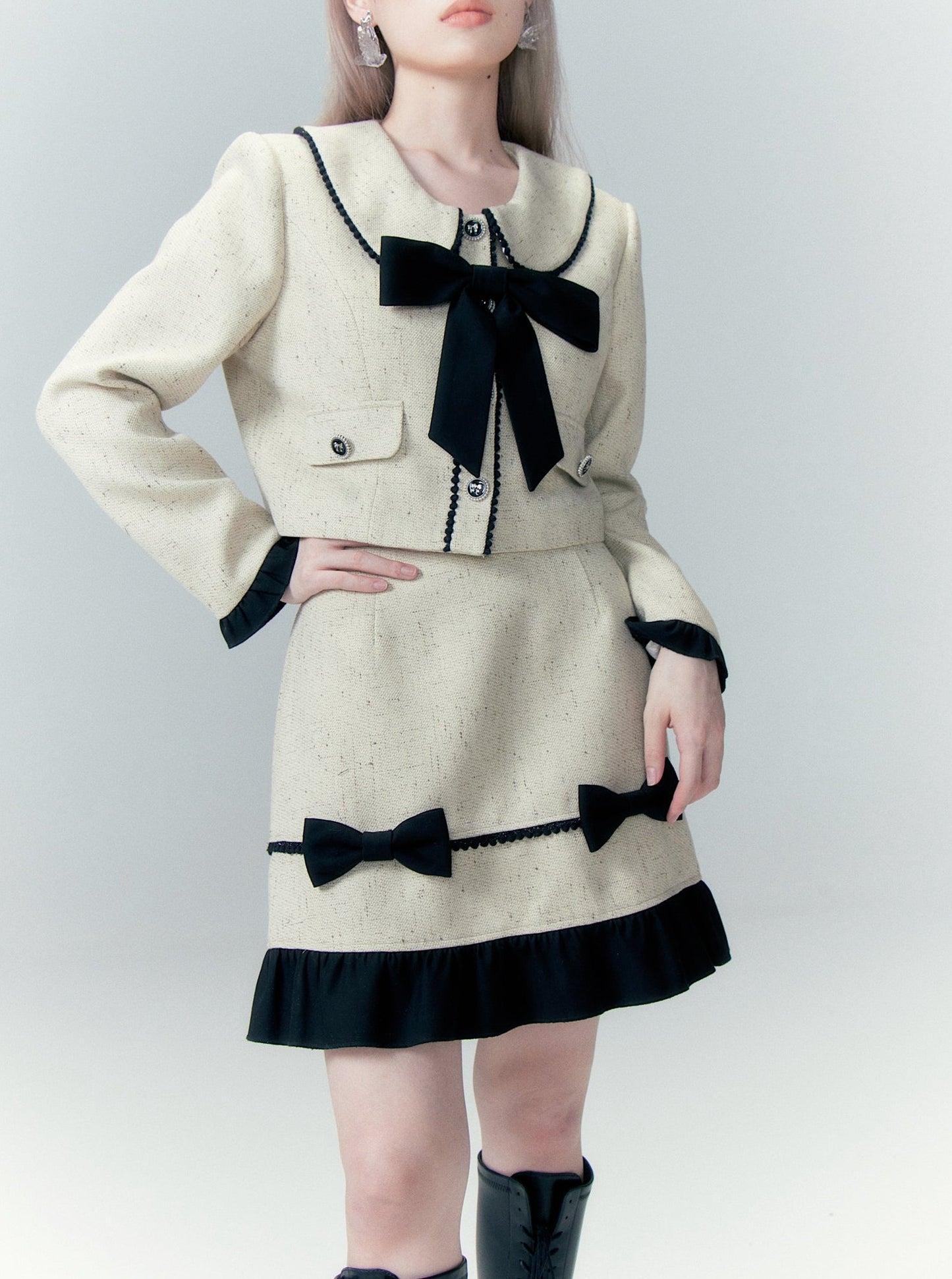 오리지널 틈새 짧은 치마 세트