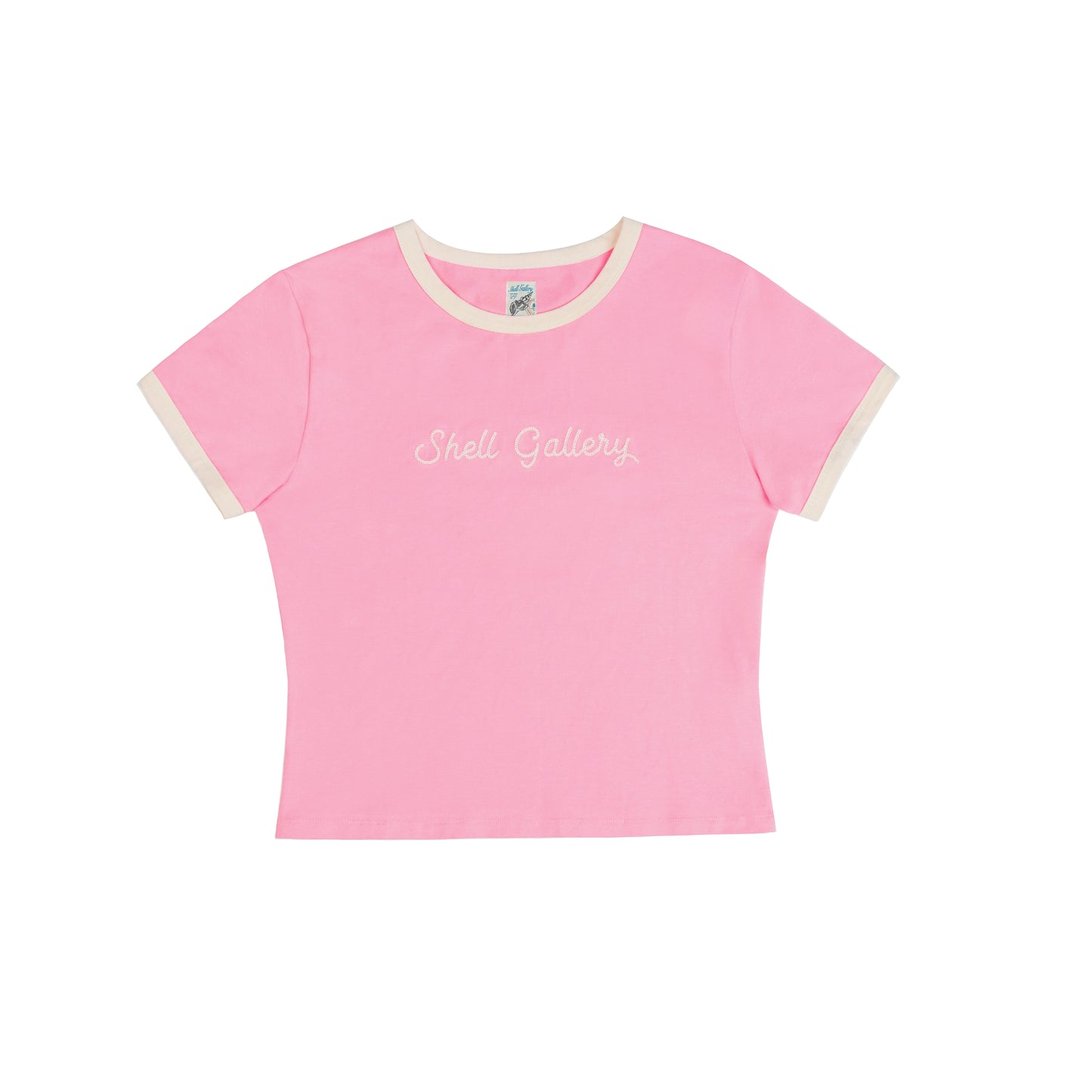 Contrast Embroidery Shoulder T-Shirt