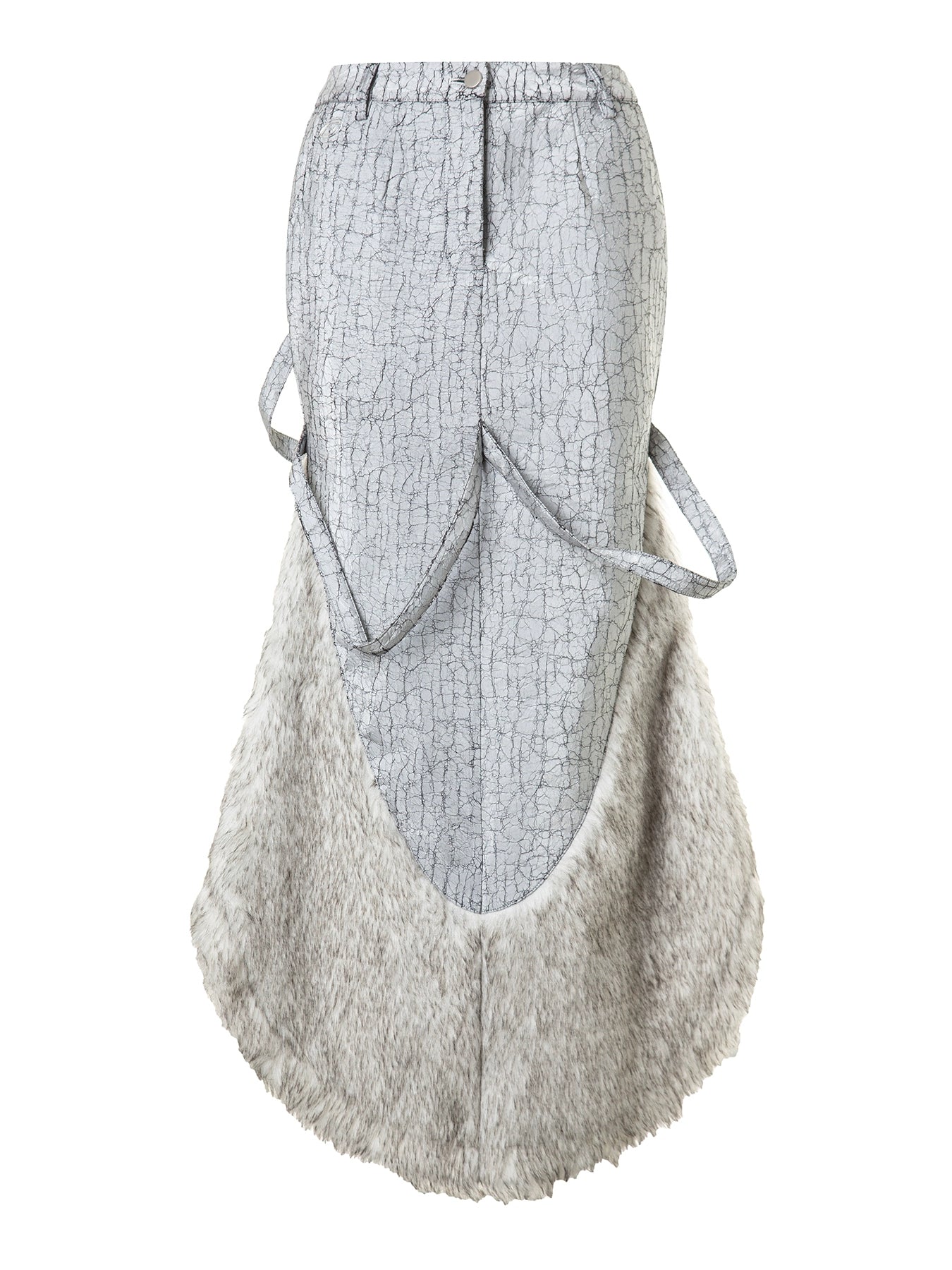 splicing niche burst leather skirt