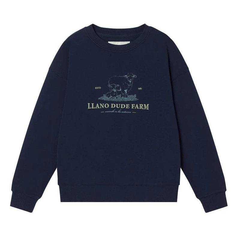 soft fluffy lamb print sweatshirt