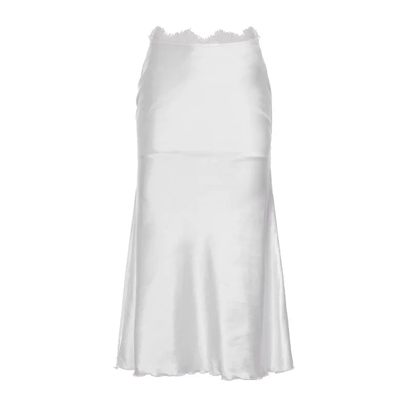 Retro Lace Satin Skirt