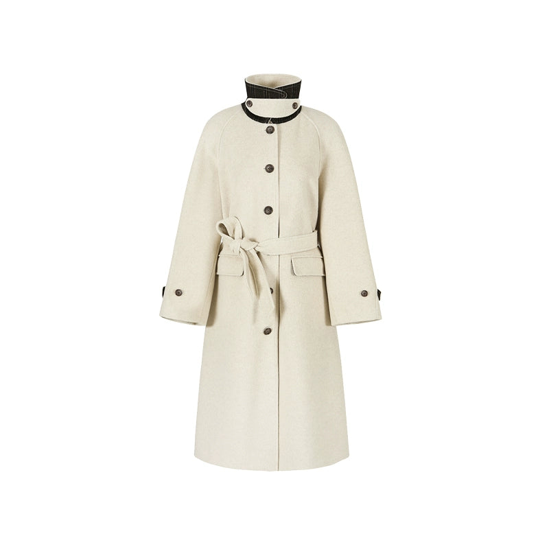 Patterned Patchwork Woolen Coat