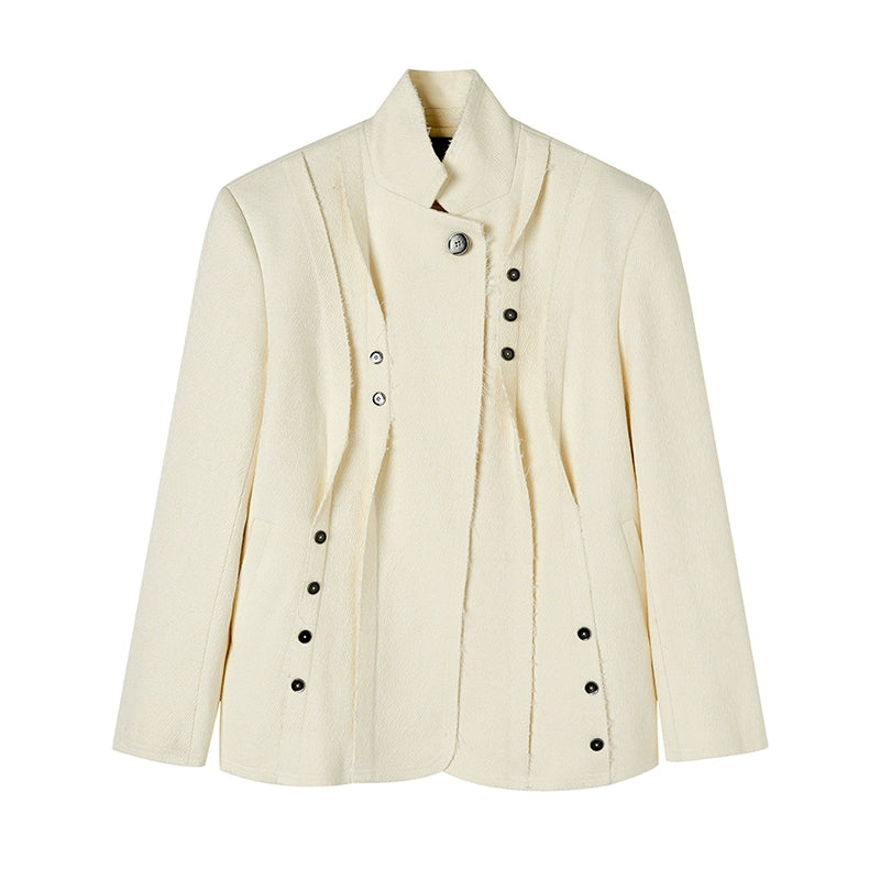Chinese Wave Pleat Design Blazer