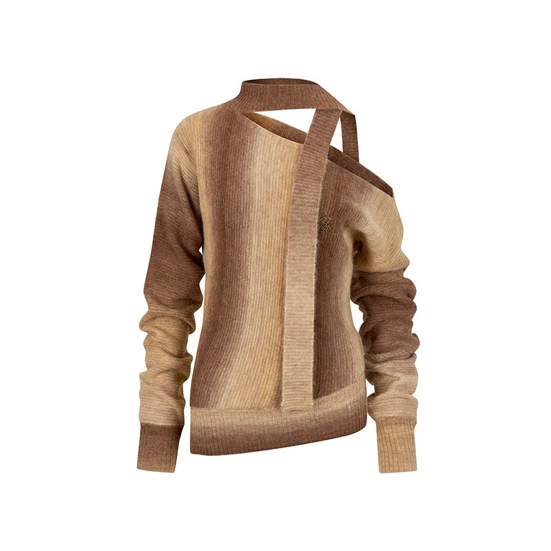 울 바이브 그라디언트 스웨터 탑