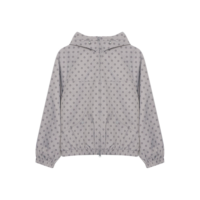 Autumn Polka Dot Hooded Jacket