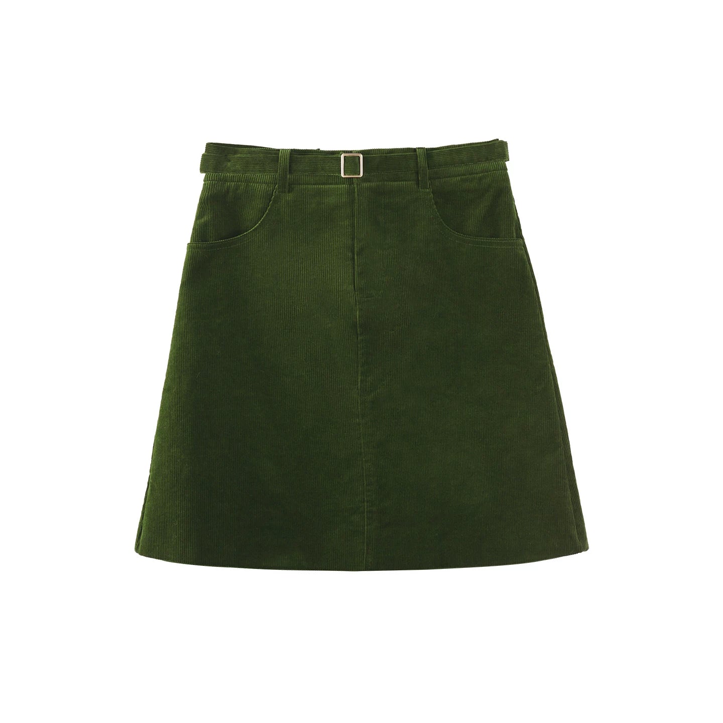 Brown Corduroy A-Line Skirt