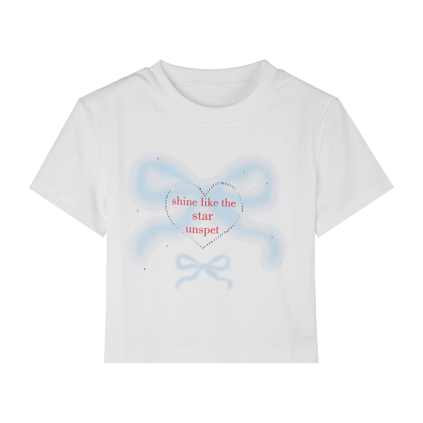 레트로 보우 프린트 크롭 탑