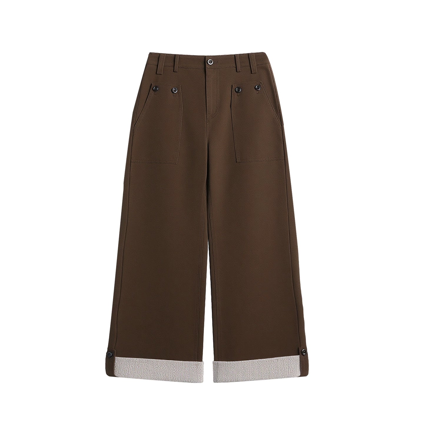 Knit Button Hem Pants