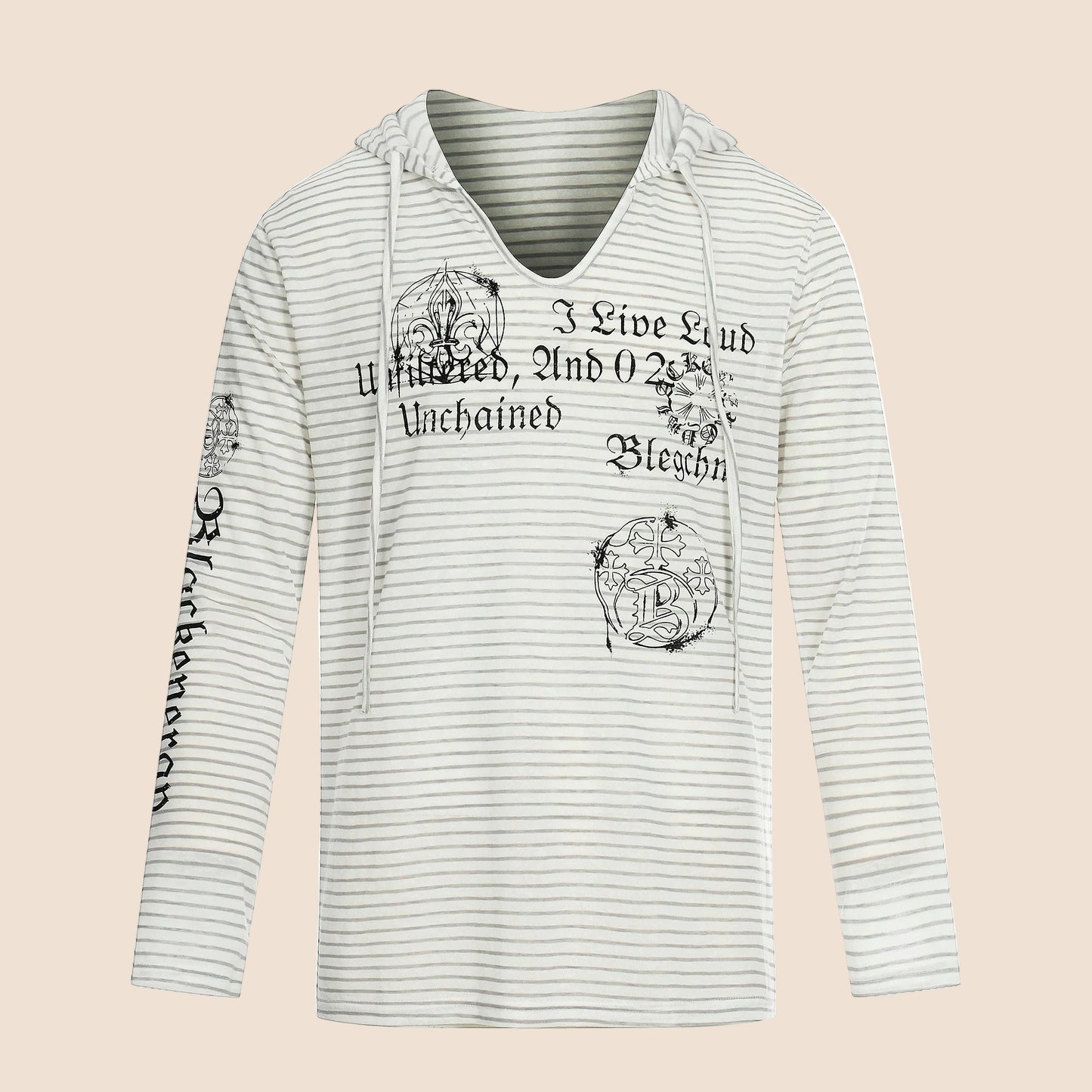 Striped Hooded Retro T-Shirt