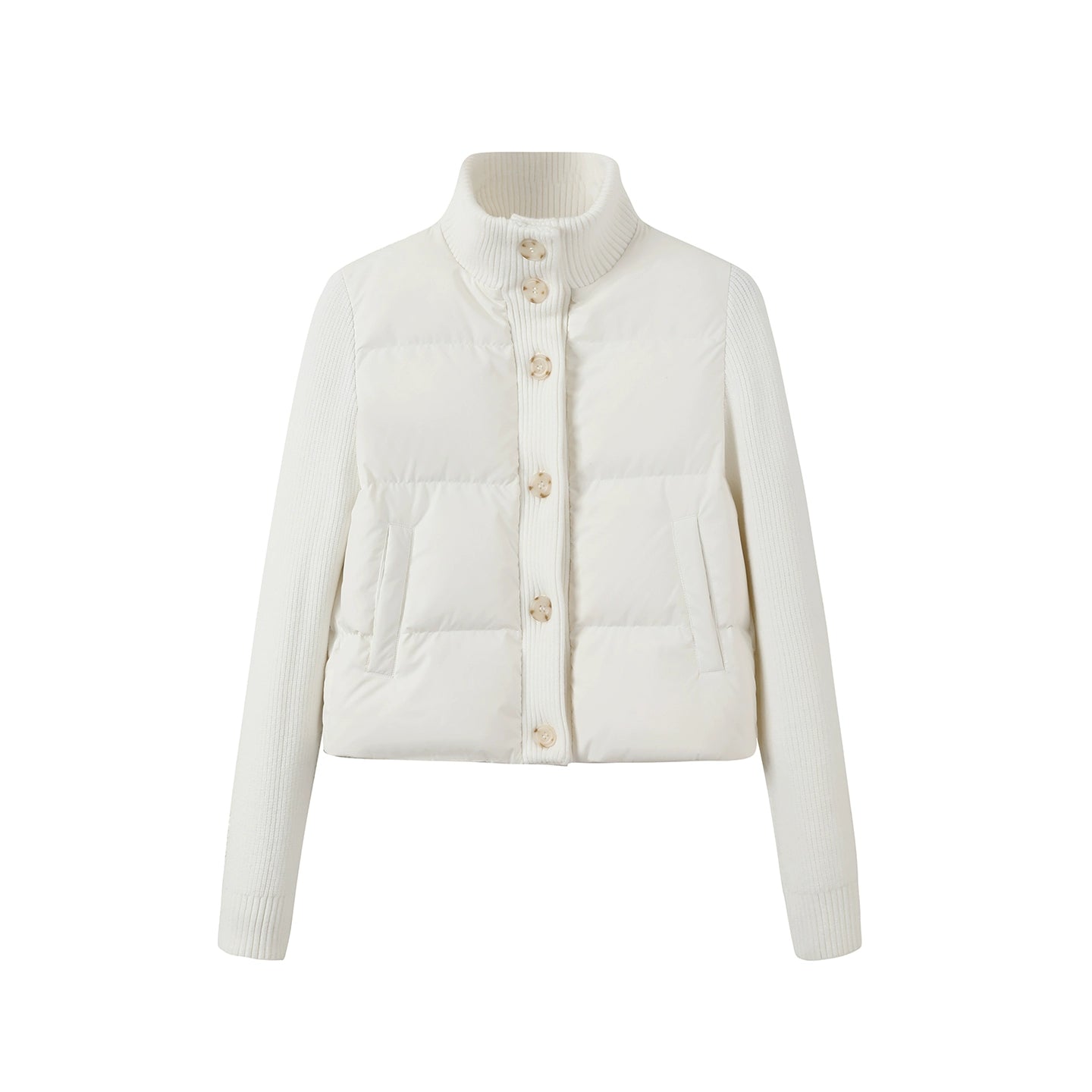 Knitted Patchwork Down Jacket