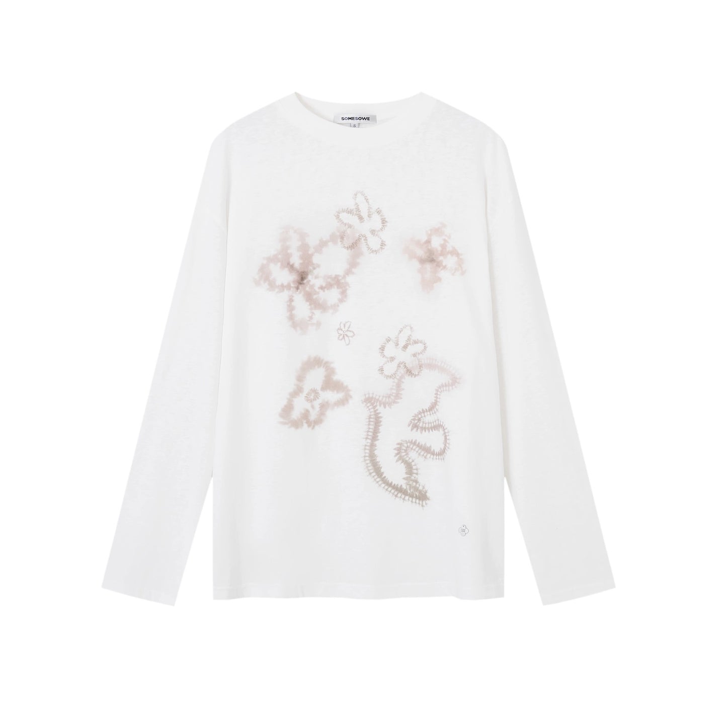 Lazy Sleeve Contrast Crew Neck Top