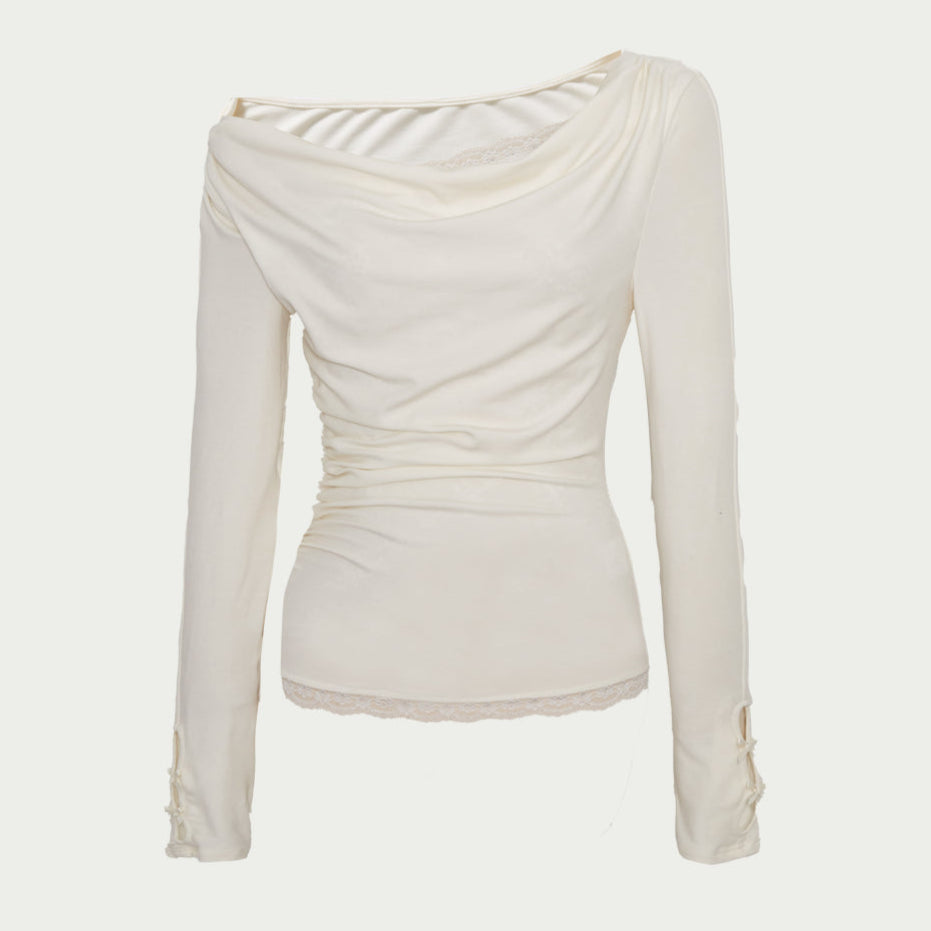 Swing Neck Lace Knit Top