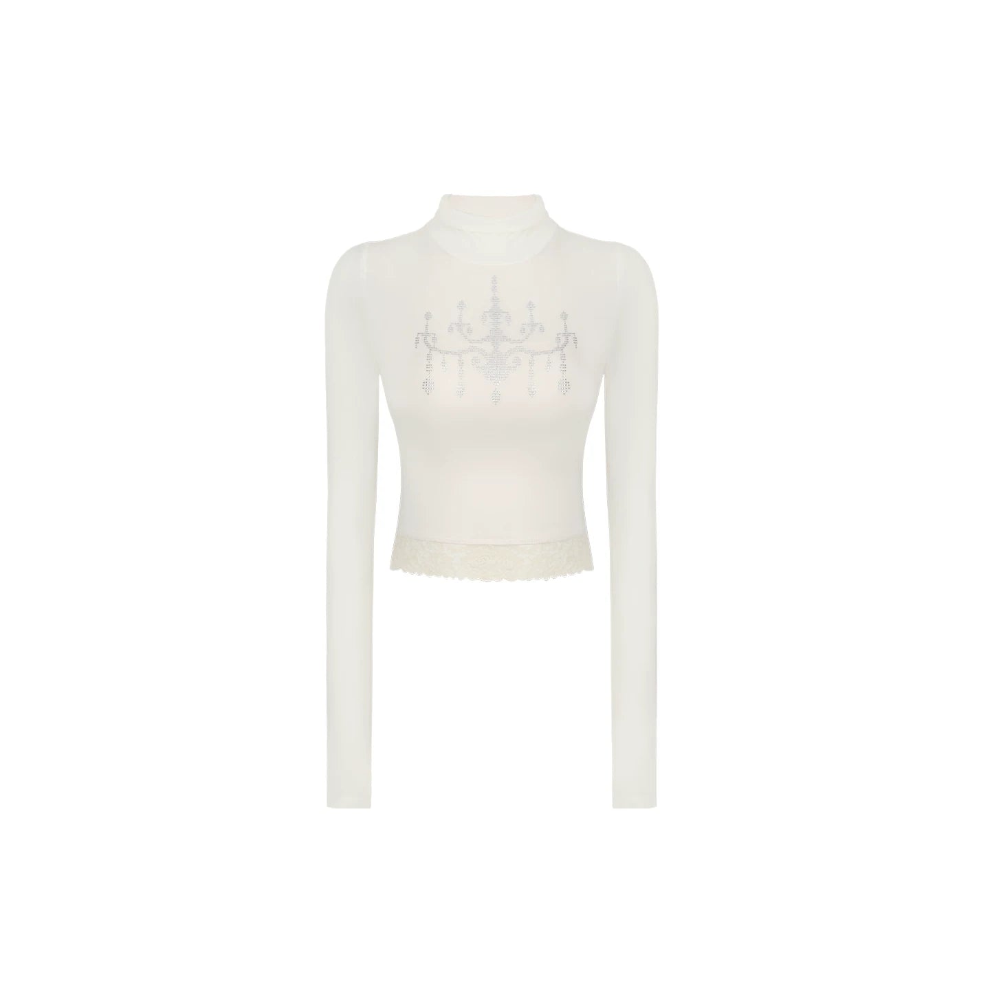 Rhinestone High-Neck Top