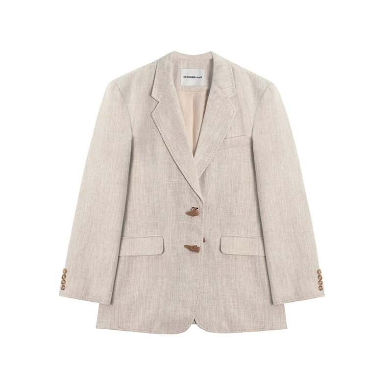 Apricot Korean Minimalist Blazer Coat