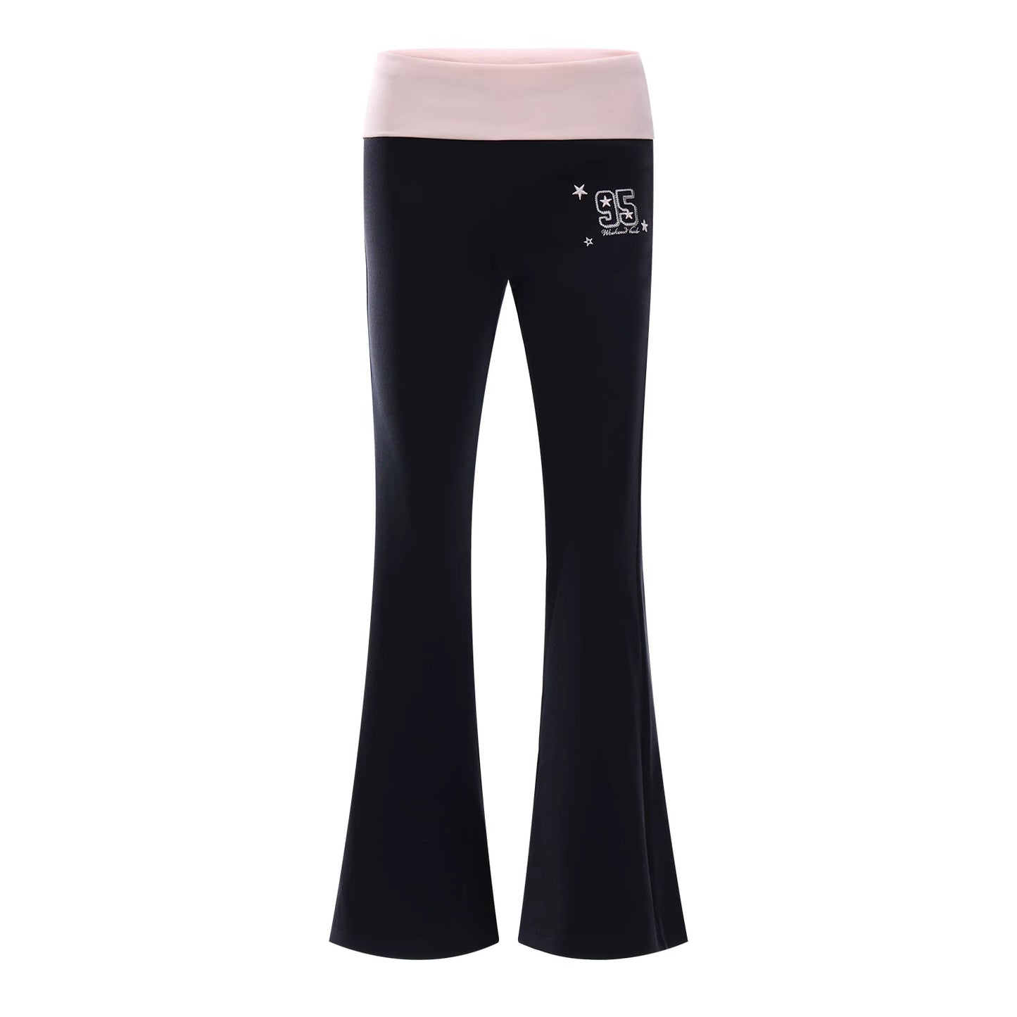 컬러 블록 플레어 스웨트팬츠