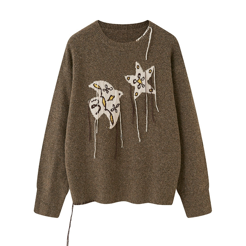 Star Fringe Long Sleeve Sweater